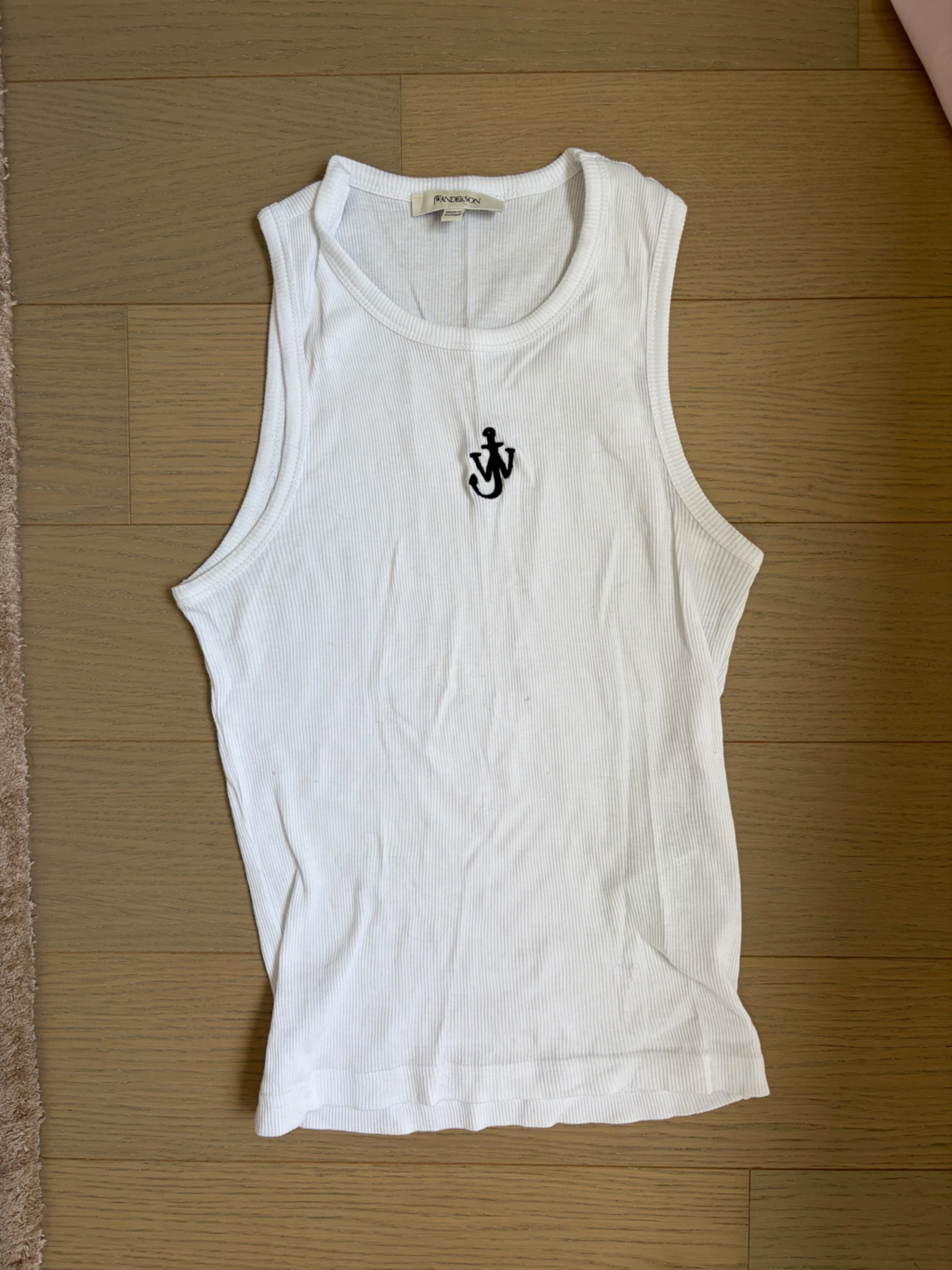 Jw Ribbed Tank With Black Embroidered Logo